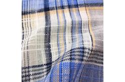 China Stonewashed 80gsm-150gsm Check And Stripe Fabrics Yarn Dyed Linen For Clothing supplier