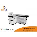 L Type Supermarket Checkout Counter Silver Supermarket Cashier Counter for sale