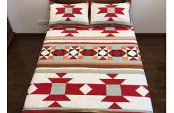 China Patchwork Geometric Bedding Sets , Quilting Handmade Twin Bed Sets For Adults supplier