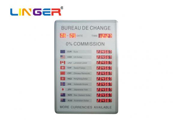 OEM / ODM Exchange Rate Display Board Panel High Brightness For Indoor