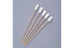 China 154 Mm Foam Cleaning Swabs , DSLR Wood Stick Cotton Swabs Printer Head supplier