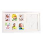 White Wooden Monthly Keepsake Photo Frame Newborn Infant Memory Kit for sale