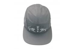 China Custom 5 Panel Camper Hat Printed Logo Nylon Rope Snapback Cap supplier