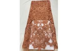 China Shiny Sequin Embroidered Floral Beaded Bridal Lace Fabric Light And Transparent Texture supplier