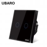 100VAC - 240VAC Touch Light Switch 2gang Black Smart Dimmable Light Switch