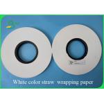 28GSM White Color Straw Wrapping Paper FDA & FSC Width 22mm / 25mm / 28mm for sale