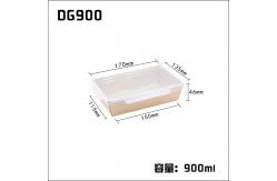 China Craft Paper Disposable Takeaway Containers With Transparent Plastic Cover supplier