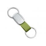 Epoxy Doming Personalized Leather Key Chains 10mm Debossed Tape Metal Keyring for sale