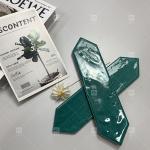 Hand Made Art Long Hexagon Green Mosaic Tiles For Bathroom Kitchen for sale