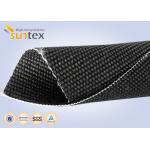 Heavy Duty Welding Protection Blanket Fiberglass High Temperature Fabric Cloth 2.6mm Graphite Coated for sale