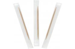 China 160 Mm Biodegradable Wooden Fork Spoon Napkin Toothpick With Wrapped Paper Package supplier