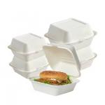 Biodegradable Hamburger Box Customized Fast Food Delivery Packaging Sugarcane Box for sale