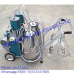 For Russia market,Piston Typed Double Buckets Mobile Milking Machine,small portable milking machine for cow and goat for sale