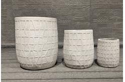 China Round Fiber Clay Planter for Indoor and Outdoor Use supplier