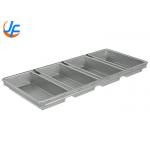 RK Bakeware China- 4 Straps Glazed Aluminum Loaf Pans , Aluminized Steel Bread Pan Set for sale