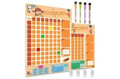 China Removable Erasable Preschool Reward Chart With Marker Pen And Pen Clip supplier