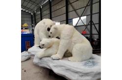 China Theme Parks Authentic Animatronic Polar Bear With Voice And Animal Sounds supplier