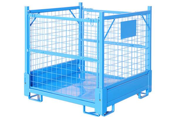 OEM Stackable Stillage Cage Welde Mild Mesh Steel Pallet Cages Collapsible