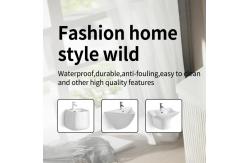 China Solid Surface Ceramic Wall Hung Basin Bathroom Funiture Antibacterial supplier
