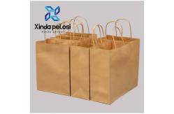 China Brown Kraft Paper Bag With Handle Food Packing Bag Biodegradable Machines Making supplier
