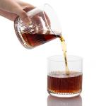 Rotatable Wine Crystal Glass Tumbler Old Fashioned Rocks Bar 370ml ODM for sale
