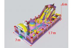 China Candy Theme Inflatable Castle With Big Slides Obstacles Castle supplier