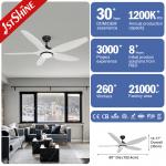 6 Speed Low Noise Dimmable LED Ceiling Fan ABS Blade DC Motor