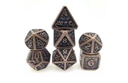 China Edge Resin Dice7 Piece Dice set Polyhedral Hand Carved Black Cuprum Polyhedral Gray supplier