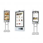 Custom Logo Self Service Ordering Kiosk with Ticket Printing / QR Scanner for sale