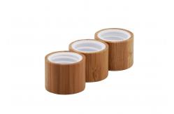 China Bamboo Covered Plastic Screw Cap With Insert For Bottles 24mm supplier