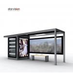 Anti Rust 4200mm Length Smart Bus Shelter With Advertising Multi Poster for sale