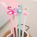 Silicone Head Flamingo Creative Gel Ink Pen 0.5mm Cute Neutral Pen For School Office for sale