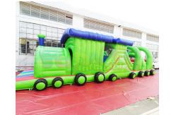 China Train Bouncy Castle 13.2X4.7X3M Inflatable Obstacle Course supplier