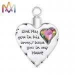 Cadmium Free 304 Stainless Steel Heart Cremation Necklace For Ashes for sale