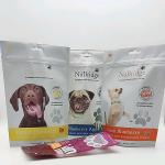 CMYK Print Resealable Paper Pouches Tear Notch Dog Treat Packaging for sale