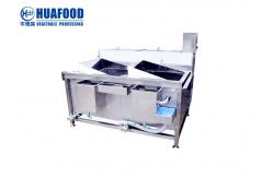 China Double Trough Vegetable Fruit Washing Machine 380V 3 HP supplier