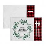 Linen Sublimation Placemat Blanks Custom Printed Christmas Red Plaid Table Mats Sublimation Dish Mat for sale