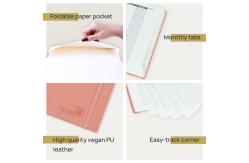 China Pink Softcover Spiral Custom Planner 2023 Daily Weekly Schedule Monthly Tabs supplier