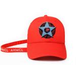 ACE Headwear new arrival design red 6panel 3d Embroidery Star baseball caps hats for sale
