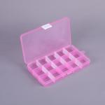 15 Grid Plastic Jewelry Organizer Box Pink Removable Dividers for sale