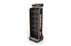 China AA Battery Point Of Sales Displays Pegboard Floor Stand With Hanging Hooks supplier