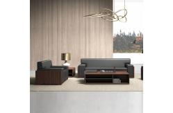 China 3 Seat Office Furniture Sofa Lounge Set Black Leather Modular supplier