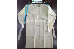 China AAMI 3 PP Coated PE Disposable Isolation Gowns With Knitted Cuff 40gsm supplier