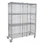 Galvanized Metro Wire Security Carts Lockable, Material Store Nestable Roll Cage for sale