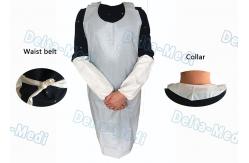 China Operating Rooms White Disposable Aprons , Dust Proof Plastic Throw Away Aprons supplier