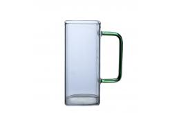 China Heat Resistant Single Wall Coffee Cups , Sturdy Small Glass Cups With Handles supplier