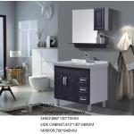 China Modern Design PVC Floor Standing Vanity Units With Side Cabinet And Mirror for sale