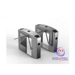304 Stainless Steel Tripod Barrier Gate Bridge Style Design / Scanner Windows Pedestrian Gate for sale