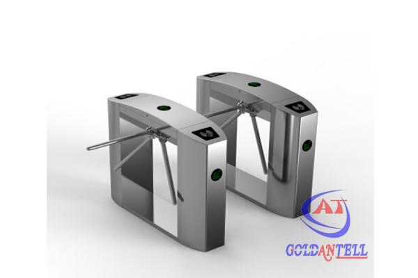 304 Stainless Steel Tripod Barrier Gate Bridge Style Design / Scanner Windows Pedestrian Gate