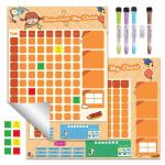 Removable Erasable Preschool Reward Chart With Marker Pen And Pen Clip